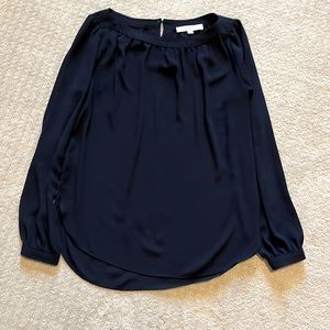 LOFT boatneck navy blouse size S